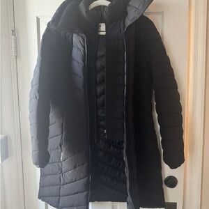 DKNY Long Black Puffer Coat